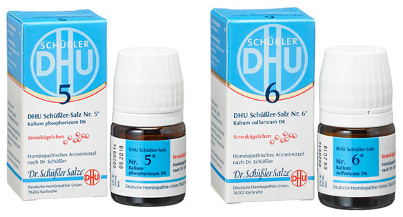 гомеопатические средства Kalium phosphoricum и Kalium sulfuricum