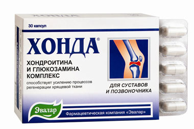 30 Капсул Хонда Эвалар с комплексом хондротина и глюкозамина