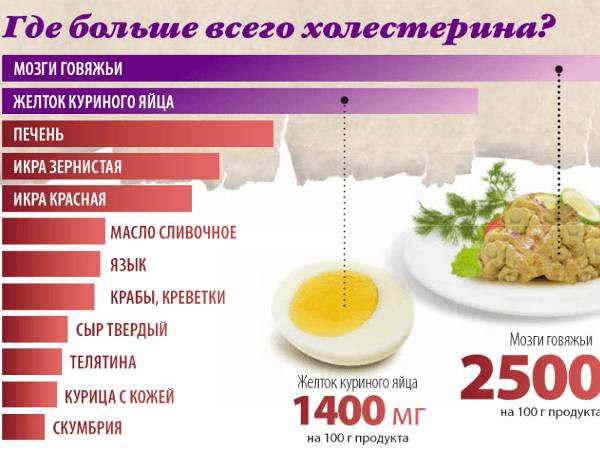 Где больше всего холестерина